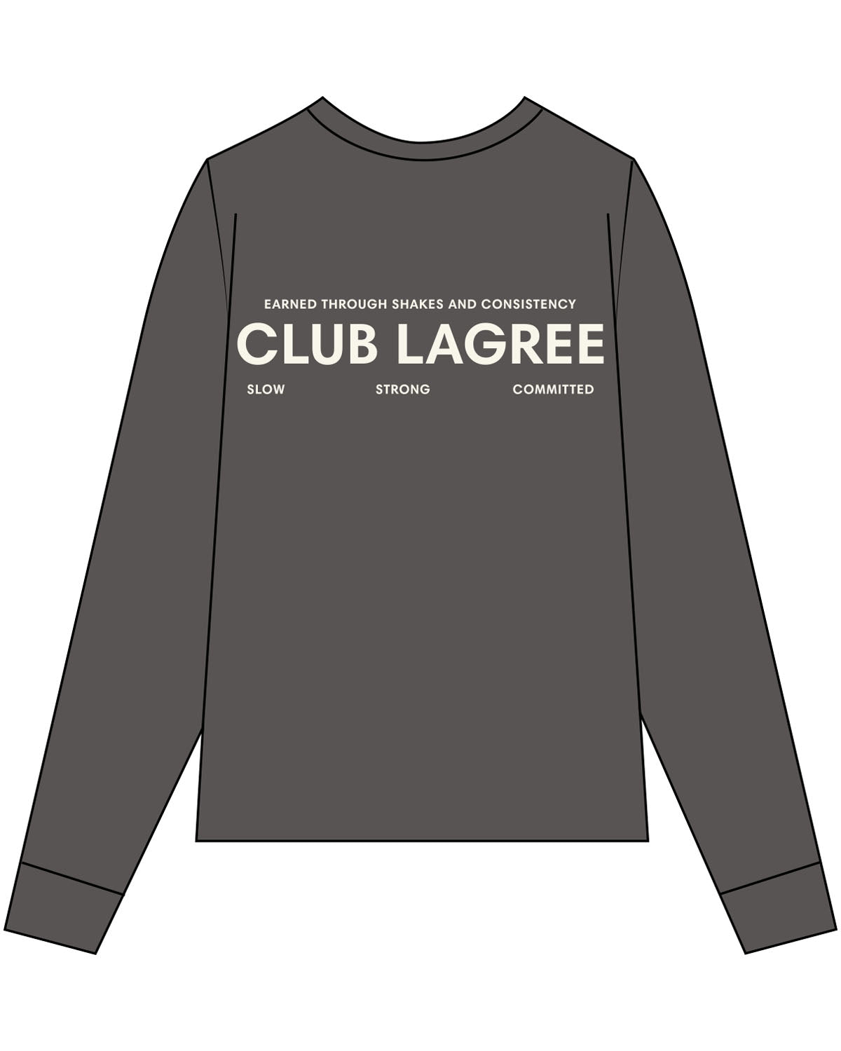 The Unisex Midweight Long Sleeve - Pepper - Studio Lagree - Center Chest - Upper Back - Printed - Off White