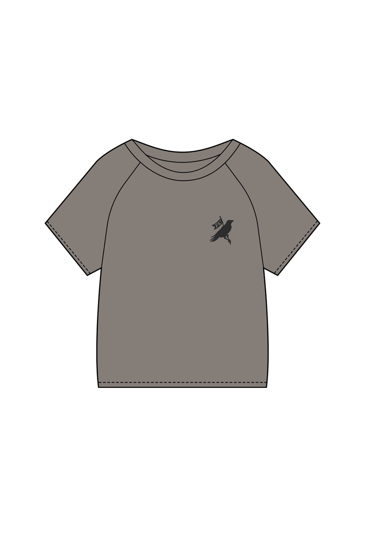 The Kids Heavyweight Tee - Washed Gray - Football Common - Left Chest & Back Stacked - Printed - Charcoal