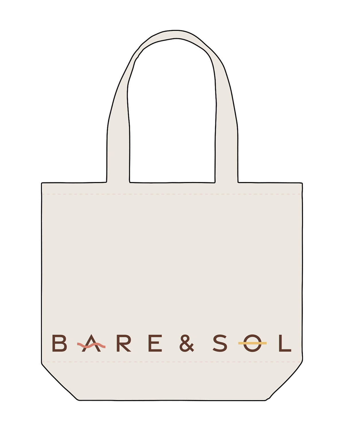 The Tote Bag - Natural - Bare&Sol - Bottom - Printed - Full Color
