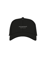 The Performance Hat - Black - Movement Pilates Buffalo - Center Crown - Embroidered - White