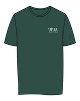 The Womens Tee - Forest - Viva Pilates - Left Chest Stacked - Printed - White