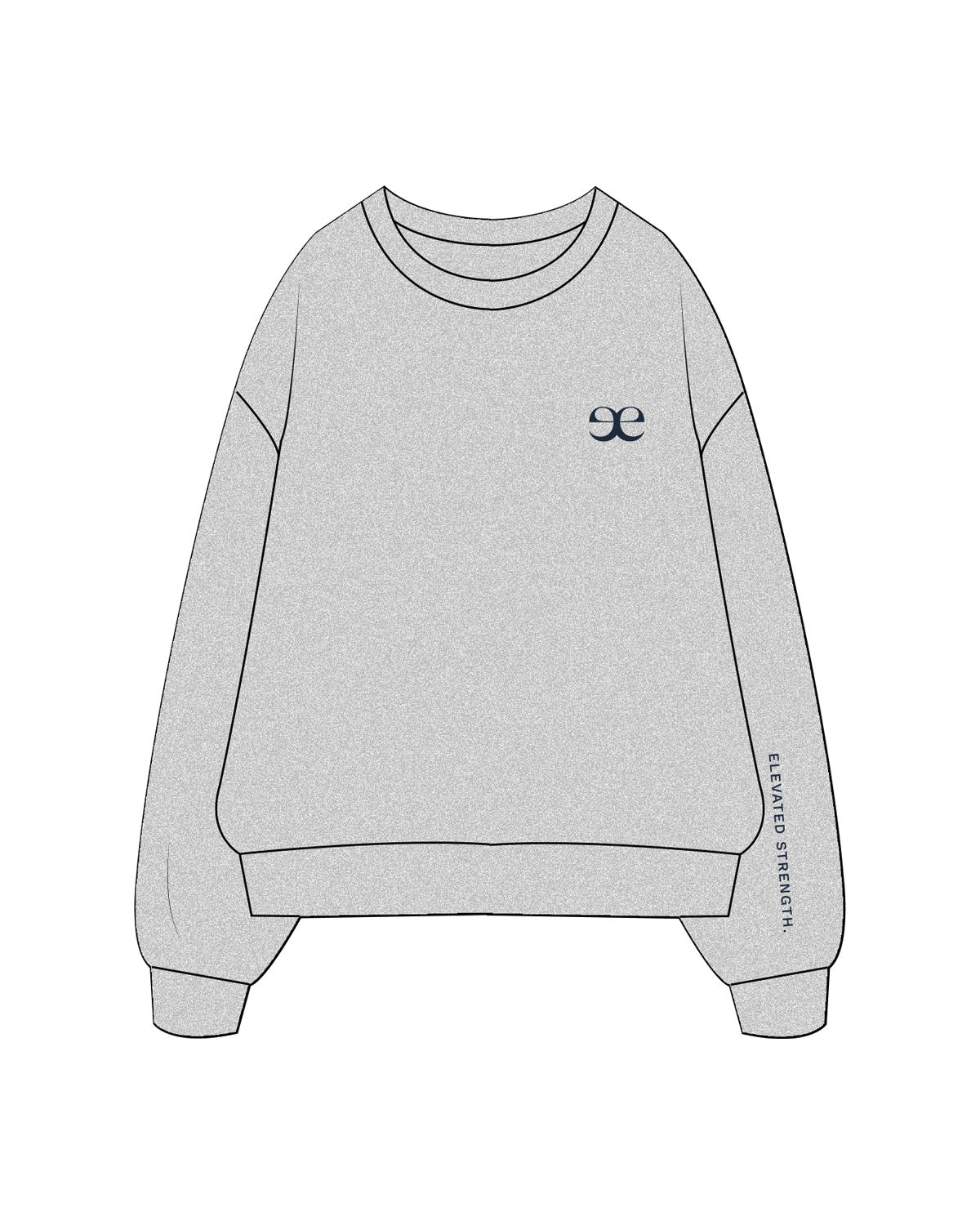 The Mens Crewneck - Heather - Evolve Lagree - Left Chest - Left Sleeve - Printed - Navy