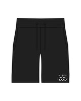 The Mens Active Short  - Black - Studio 205 - Bottom Left Leg - Printed - White