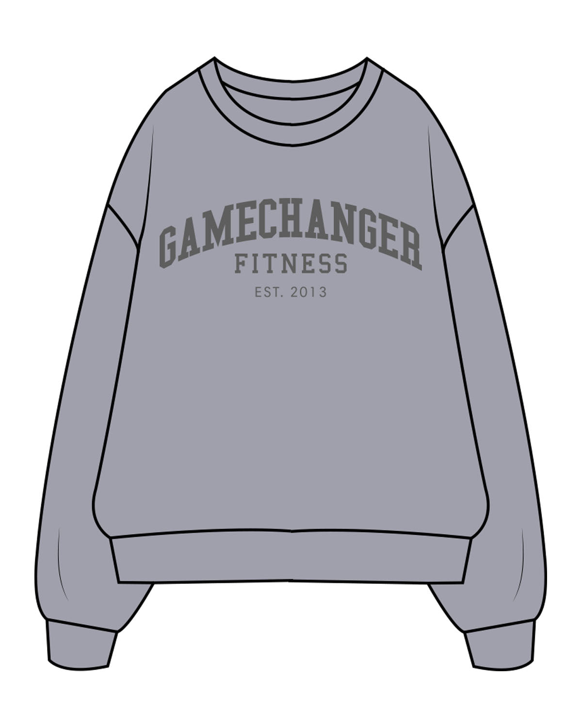 The Mens Crewneck - Heather - Game Changer - Chest Arc Stacked - Printed - Charcoal