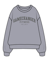 The Mens Crewneck - Heather - Game Changer - Chest Arc Stacked - Printed - Charcoal