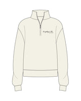 The Womens 1/4 Zip - Off White - Ring Concierge - Left Chest - Bottom Text "Small Gap" - Printed - Black