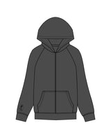 The Mens Zip Hoodie - Washed Black - Pilates Plus PB - Right Sleeve Logo - Embroidered - Black