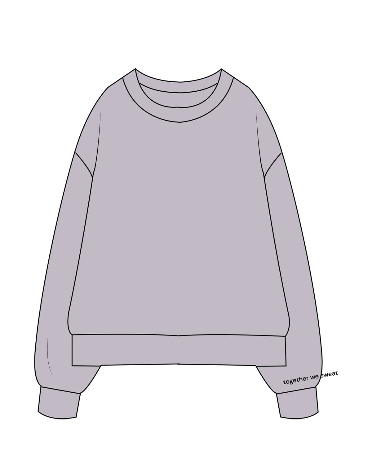 The Mens Heavyweight Crewneck - Heather - Collective Studios - Left Bottom Sleeve - Embroidered - Black