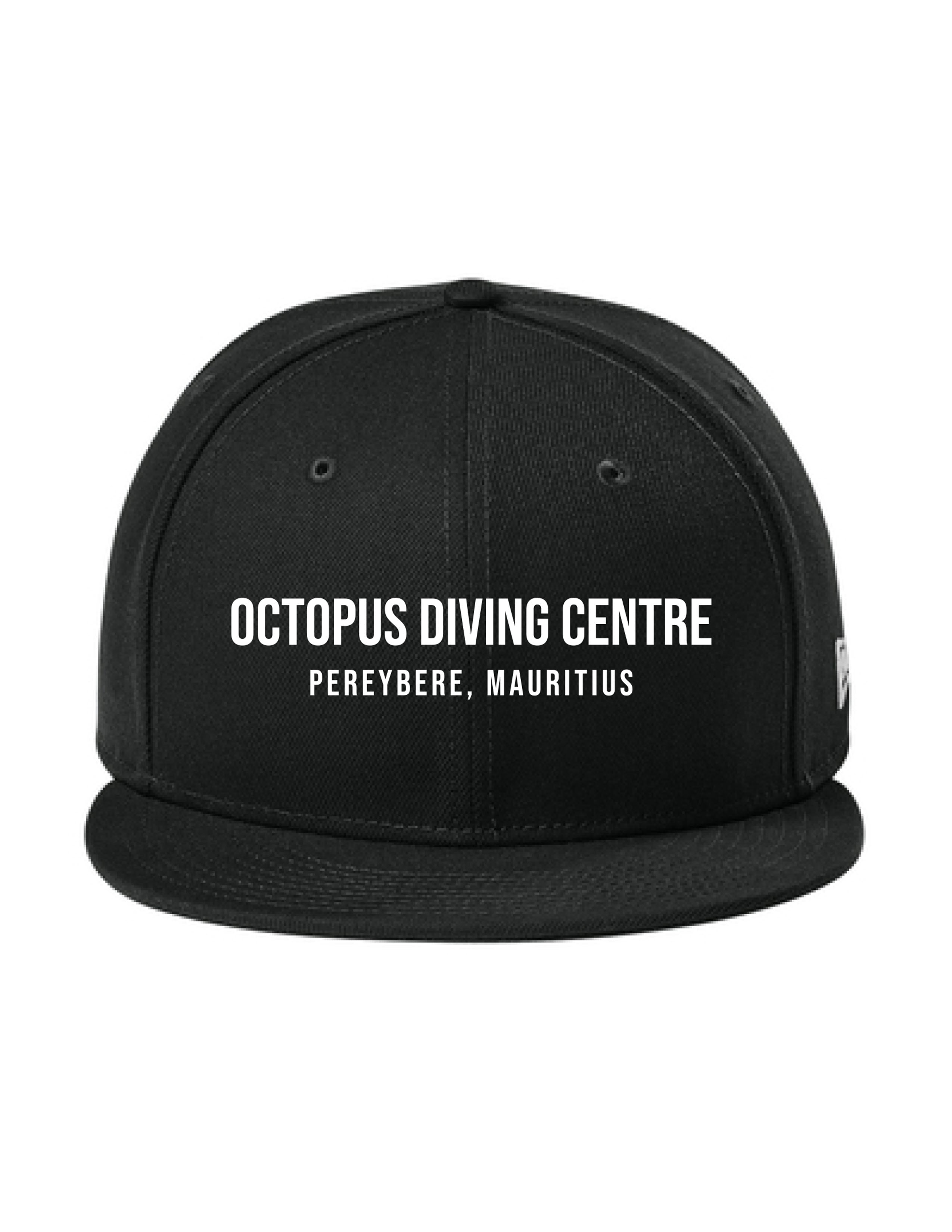 The New Era Snapback - Black - Octopus Diving Centre - Center Crown Stacked - Embroidered - Full Color