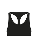 The Racer Bra - Black  - Utilita Active - Back Center - Printed - White
