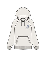 The Mens Heavyweight Hoodie - Bone - Bartab - Left Chest & Center Back - Printed - Midnight Blue