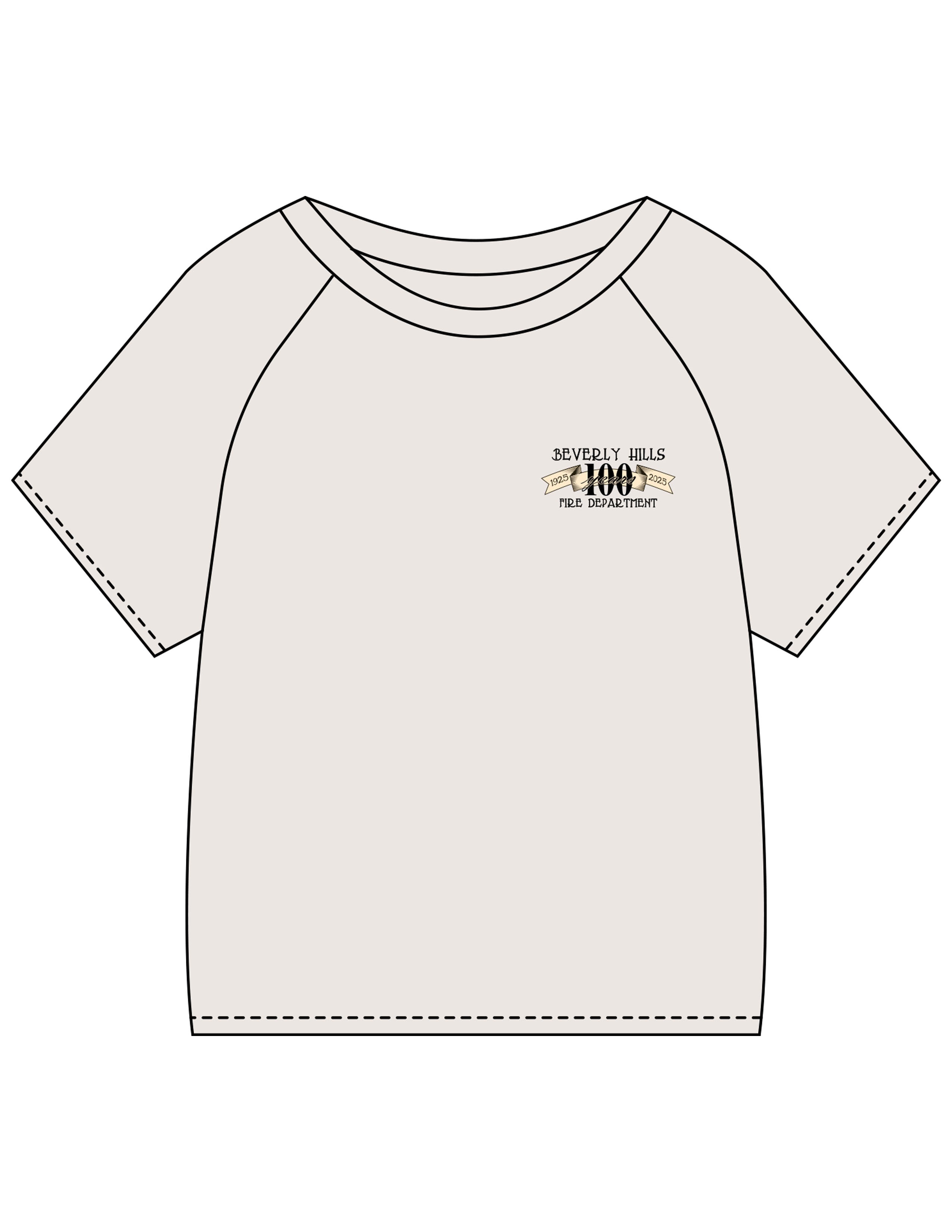 The Kids Tee - Bone - Beverly Hills - Left Chest "100 Year" & Center Back - Printed - Full Color