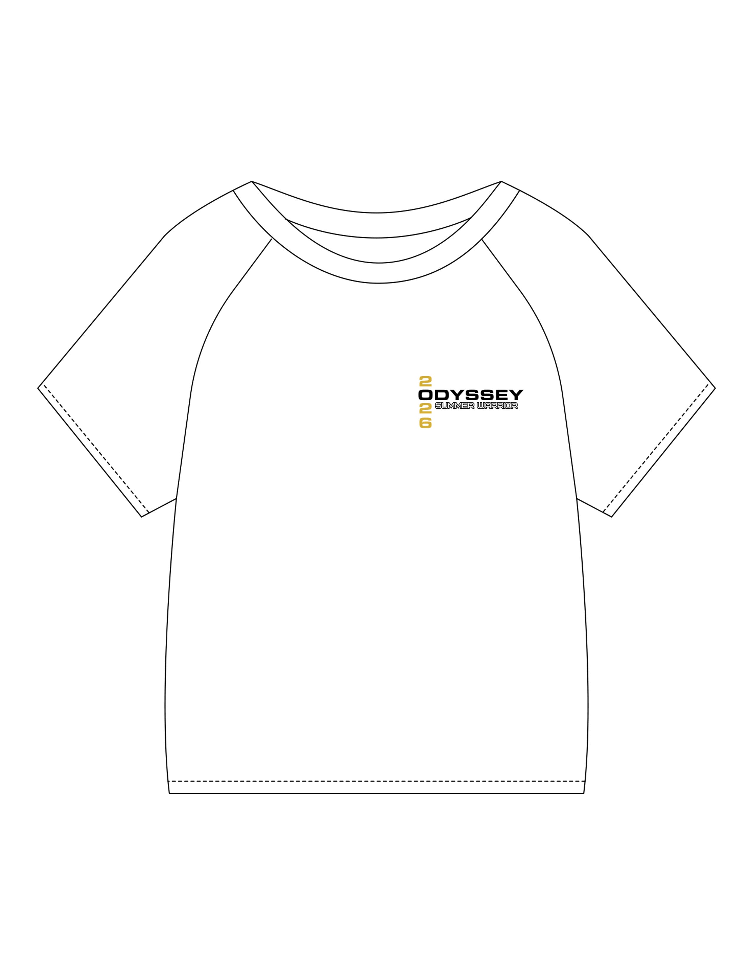 The Kids Tee - White - Odyssey Performance - Left Chest Stacked & Back Stacked - Printed - Full Color