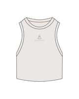 The Ribbed Crop Tank - Bone - Spa Kingston - Center Chest - Embroidered - Tone on Tone
