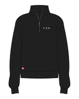 The Womens 1/4 Zip - Black - FS8 West District - Left Chest - Bottom Right - Embroidered - Full Color