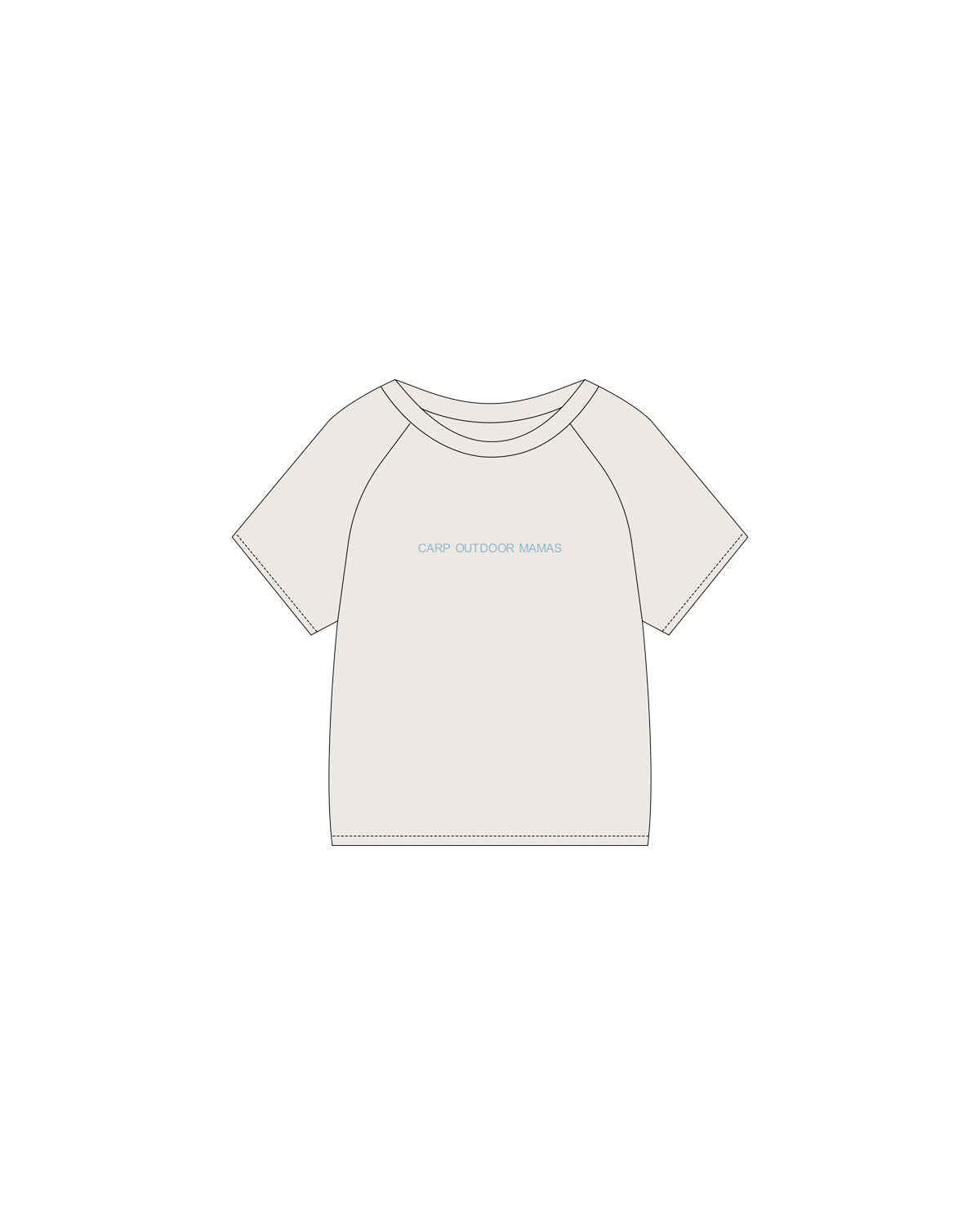 The Kids Tee - Bone - Carp Outdoor Mamas - Center Chest & Center Back Stacked - Printed - Full Color