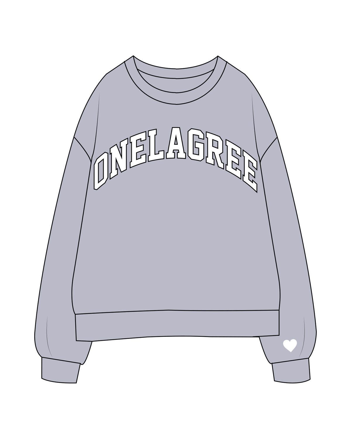 The Mens Crewneck - Heather - One Lagree - Center Chest - Left Bottom Sleeve - Printed - Full Color