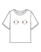 The Boxy Crop Tee - White - PHS - Center Chest - Back Center - Printed - Full Color