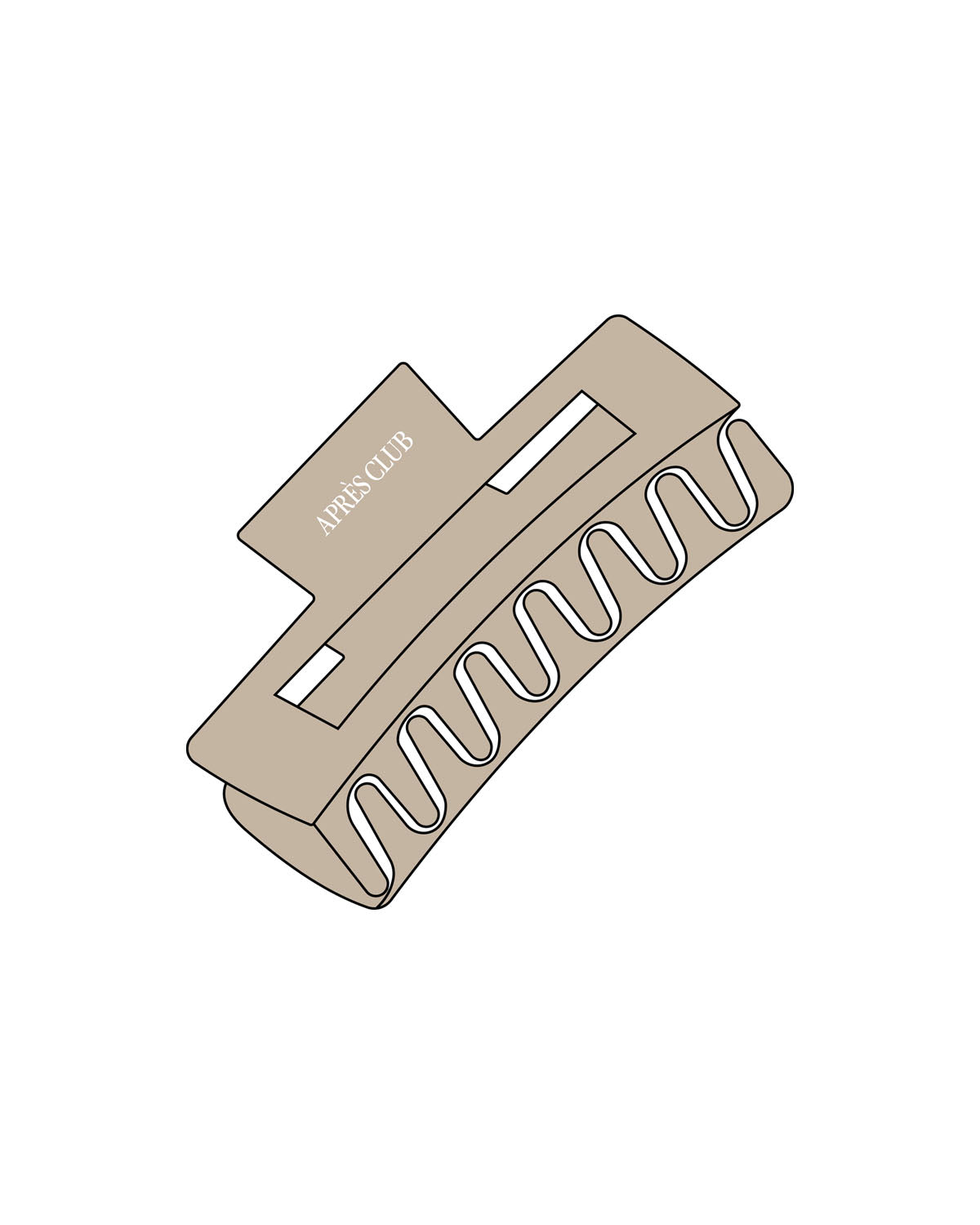 The Claw Hair Clip - Light Brown - Lagree Tahoe - Top - Printed - White
