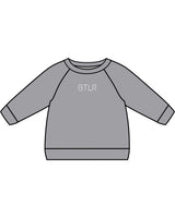The Kids Crewneck - Heather - BTLR - Center Chest - Printed - White
