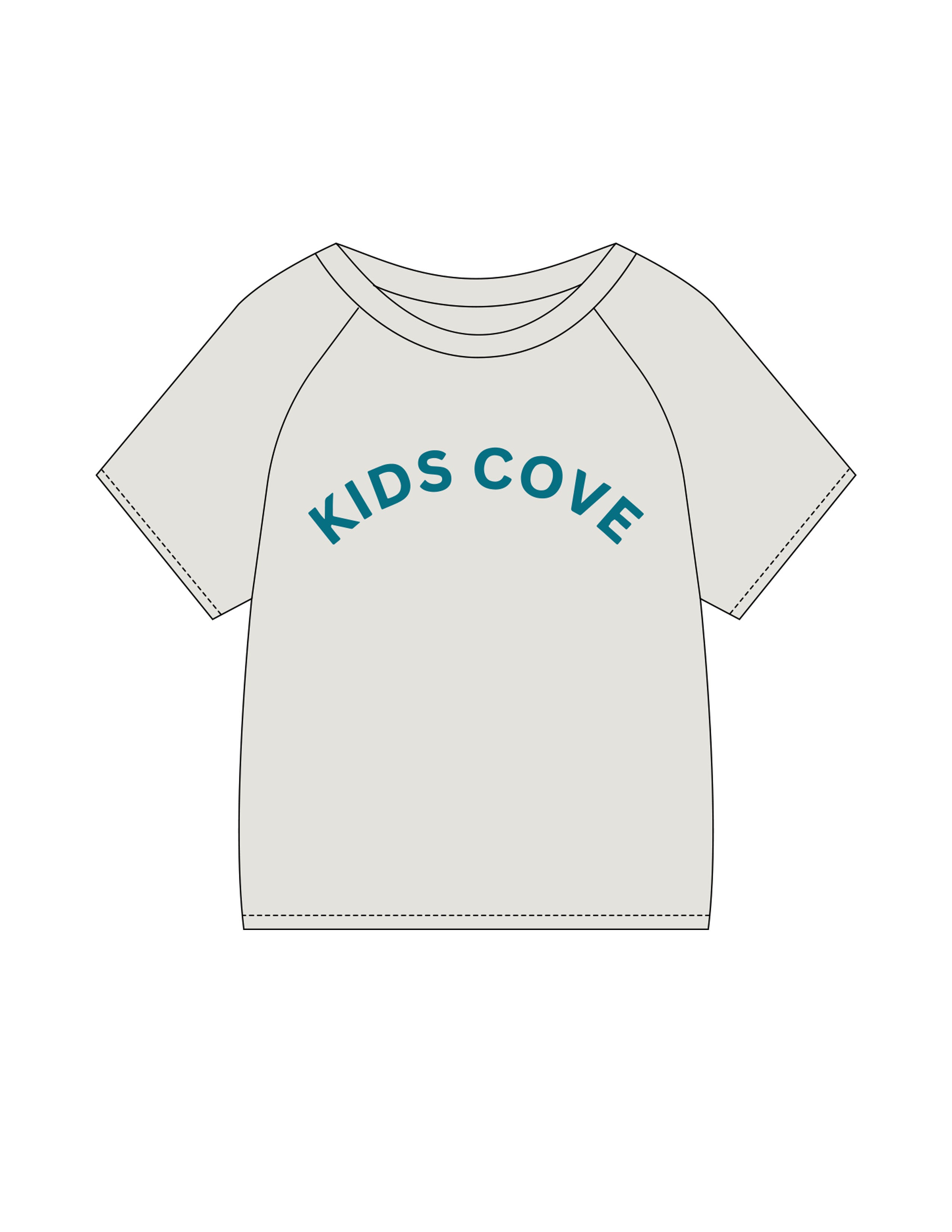 The Kids Heavyweight Tee - Washed Bone - The Cove - Center Chest Arch - Back Center - Printed - Full Color