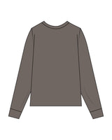 The Womens Heavyweight Long Sleeve - Washed Gray - Karla Reynoso - Left Chest - EMB - Off White