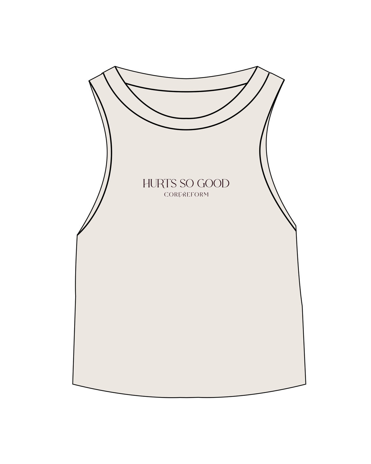 The Micro Rib Racer Crop - Natural - Core Reform - Center Chest - Eggplant