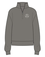 The Mens 1/4 Zip - Washed Gray - Bean Head - Left Chest - Embroidered - Off White