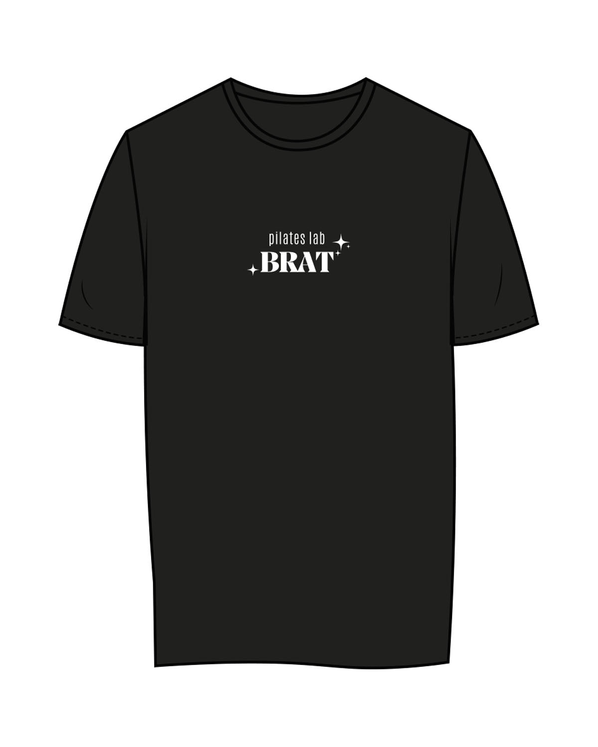 The Womens Tee - Black - Bri's - Center Chest Stacked - Printed - White