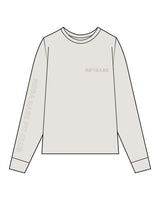 The Womens Heavyweight Long Sleeve - Washed Bone - Megafit House - Left Chest - Right Arm - Printed - Tone on Tone