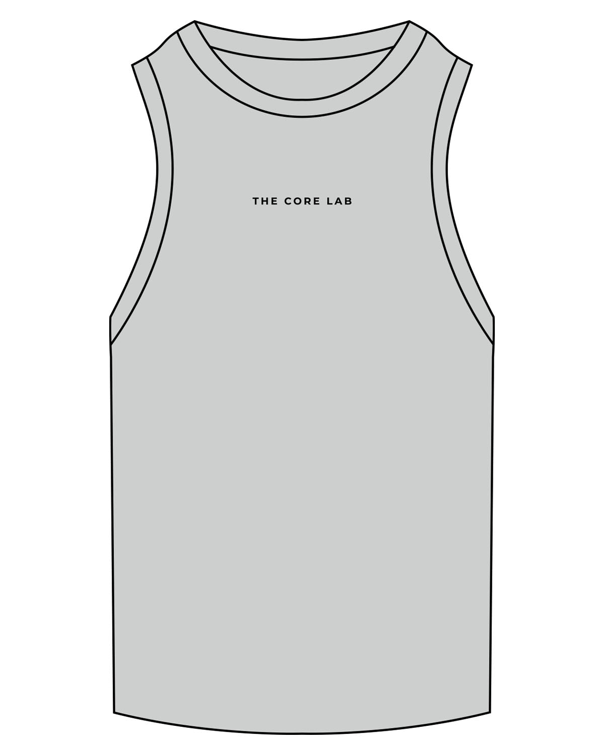 The Ribbed Full Length Tank - Storm - Core Lab - Center Chest - Embroidered - Black