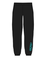 The Womens Sweatpants - Black - Chi50 - Bottom Left Leg - Printed - Teal
