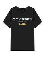 The Mens Heavyweight Tee - Black - Odyssey Performance - Center Chest Stacked - Back Neckline - Printed - Full Color