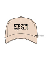 The 5 Panel Trucker Hat - Sand - Fit 4 Mom - Tri Valley - Center Crown Stacked - Near Left Ear - Embroidered - Black