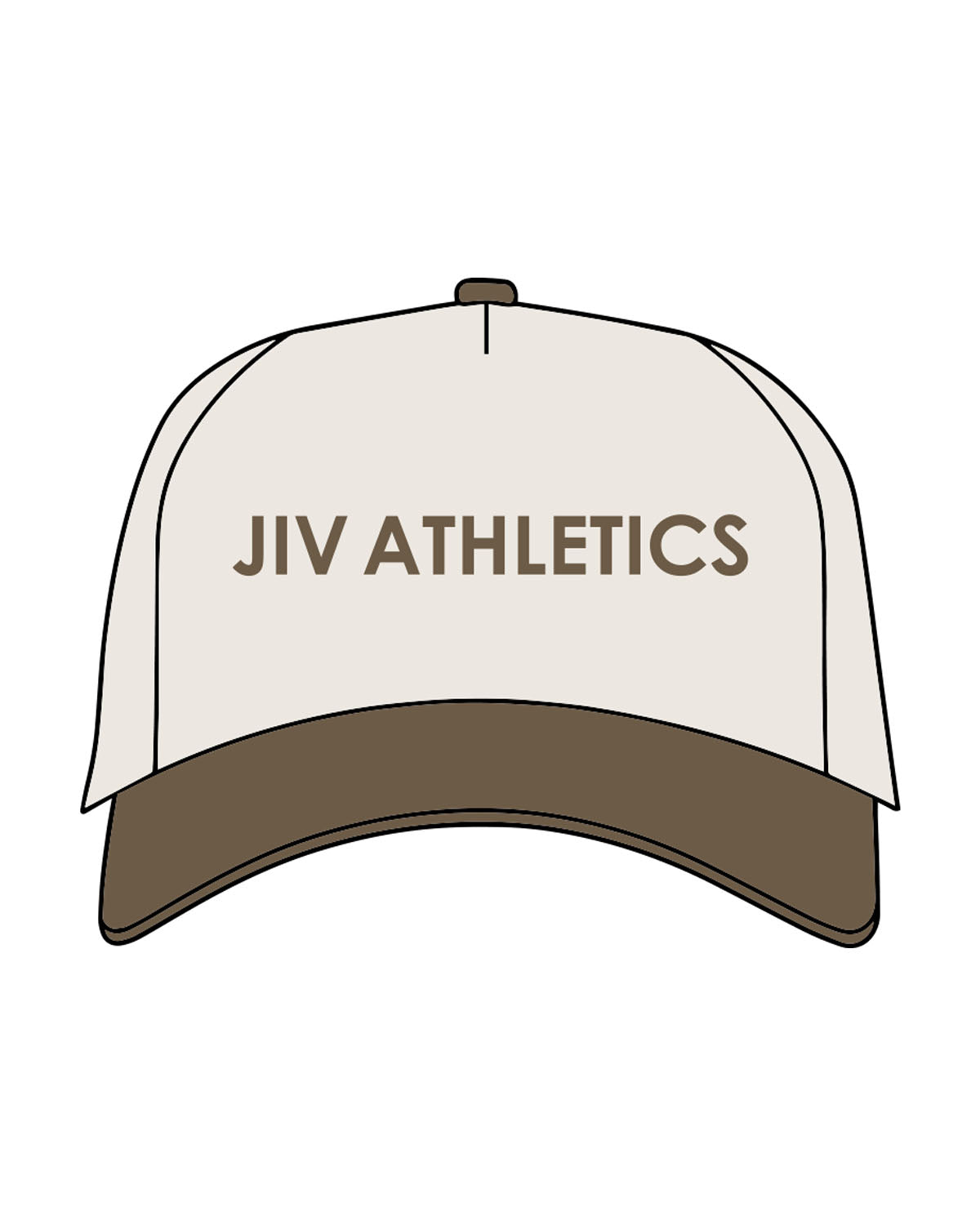 The Canvas Cap - Natural / Walnut - JIV - Center Crown - Back - Embroidered - Walnut