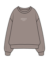 The Mens Crewneck - Washed Gray - Heat Bootcamp - Center Chest & Upper Back - Printed - White