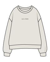 The Womens Crewneck - Washed Bone - Slo x Form - Center Chest - Embroidered - Charcoal