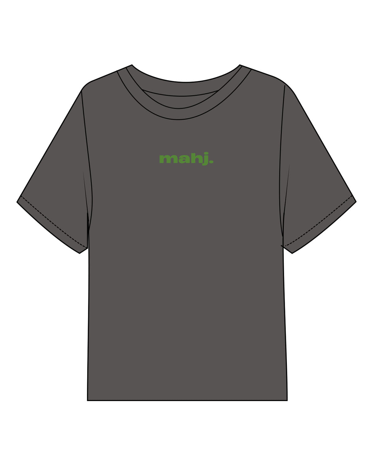 The Midweight Crop Tee - Pepper - Barnes. The Label - Center Chest - Full Back - Printed - Full Color