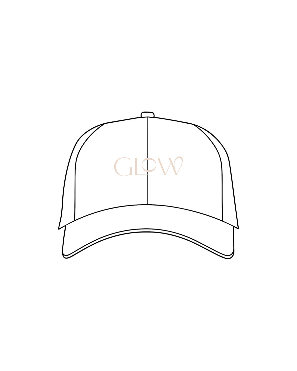The Performance Hat - White - GlowPilates - Center Crown - Embroidered - Stone