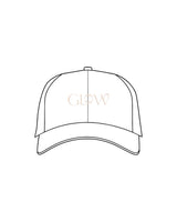 The Performance Hat - White - GlowPilates - Center Crown - Embroidered - Stone