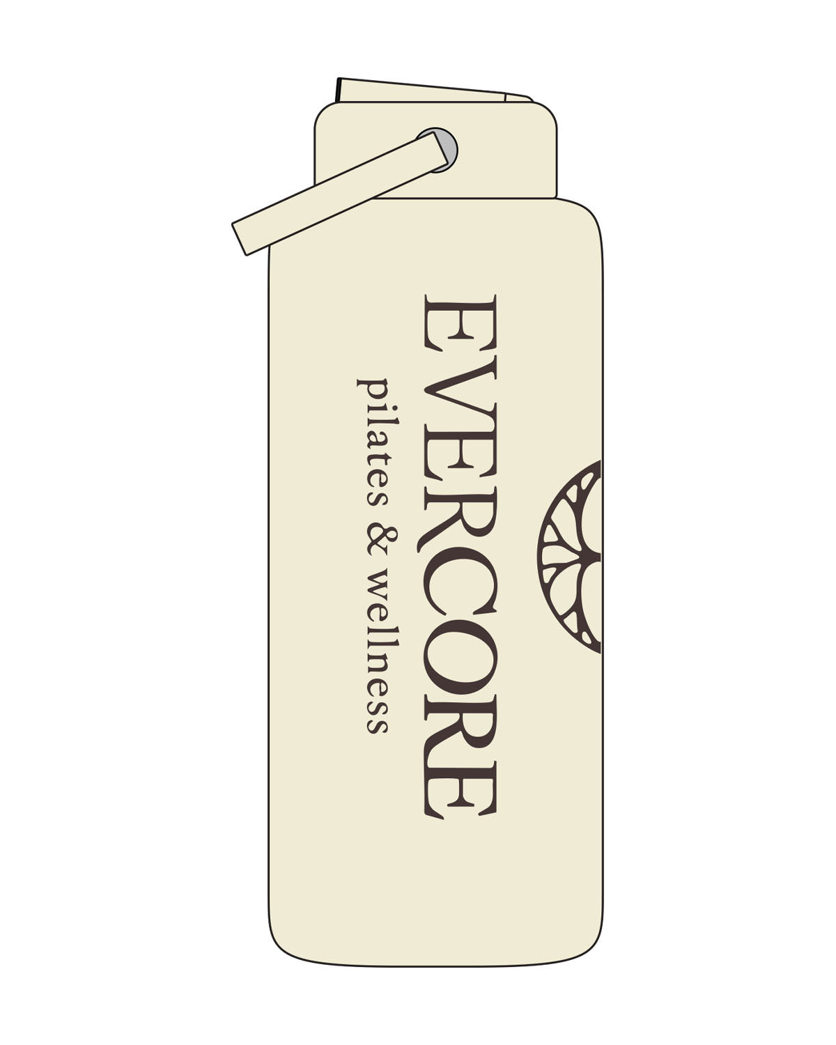 The Wide Mouth Water Bottle - Cream - EVERCORE - Center Stacked - Brown