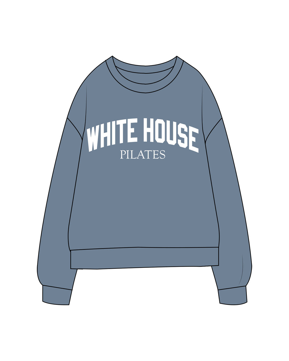 White House Pilates Midweight Unisex Crewneck - Washed Slate
