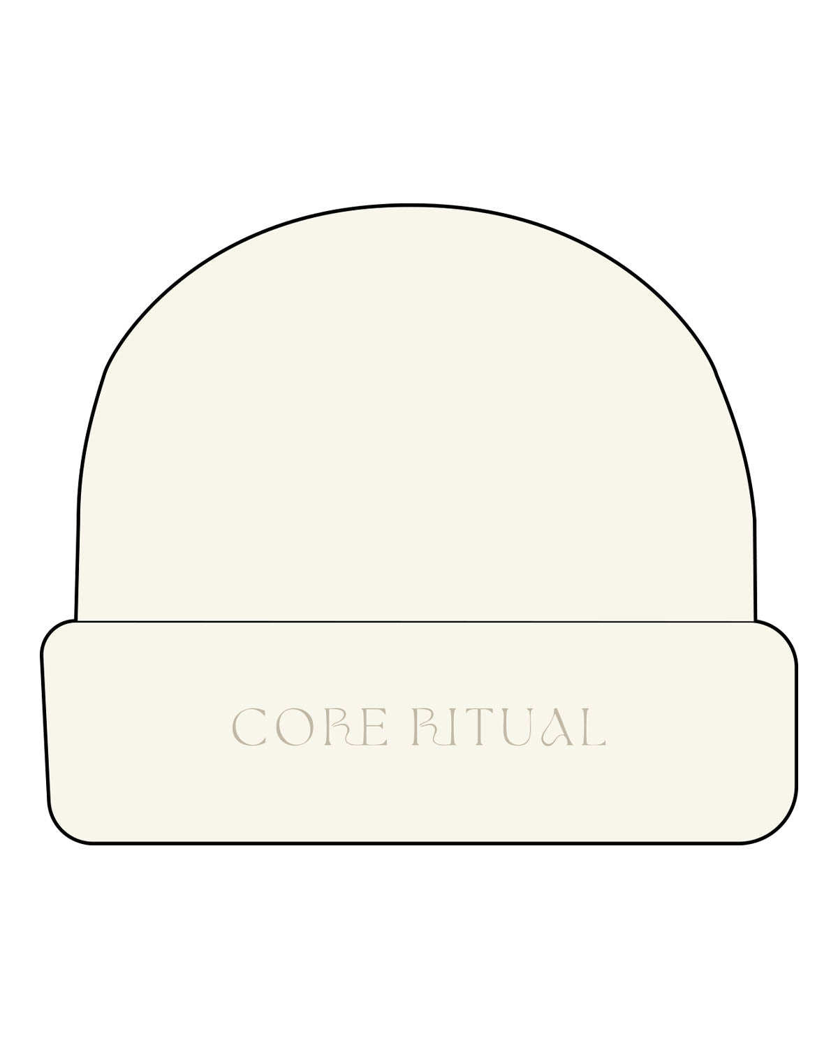 The Cable Knit Beanie - Off White - Core Ritual - Center Brim - Embroidered - Tone on Tone