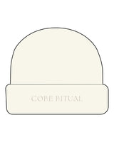 The Cable Knit Beanie - Off White - Core Ritual - Center Brim - Embroidered - Tone on Tone