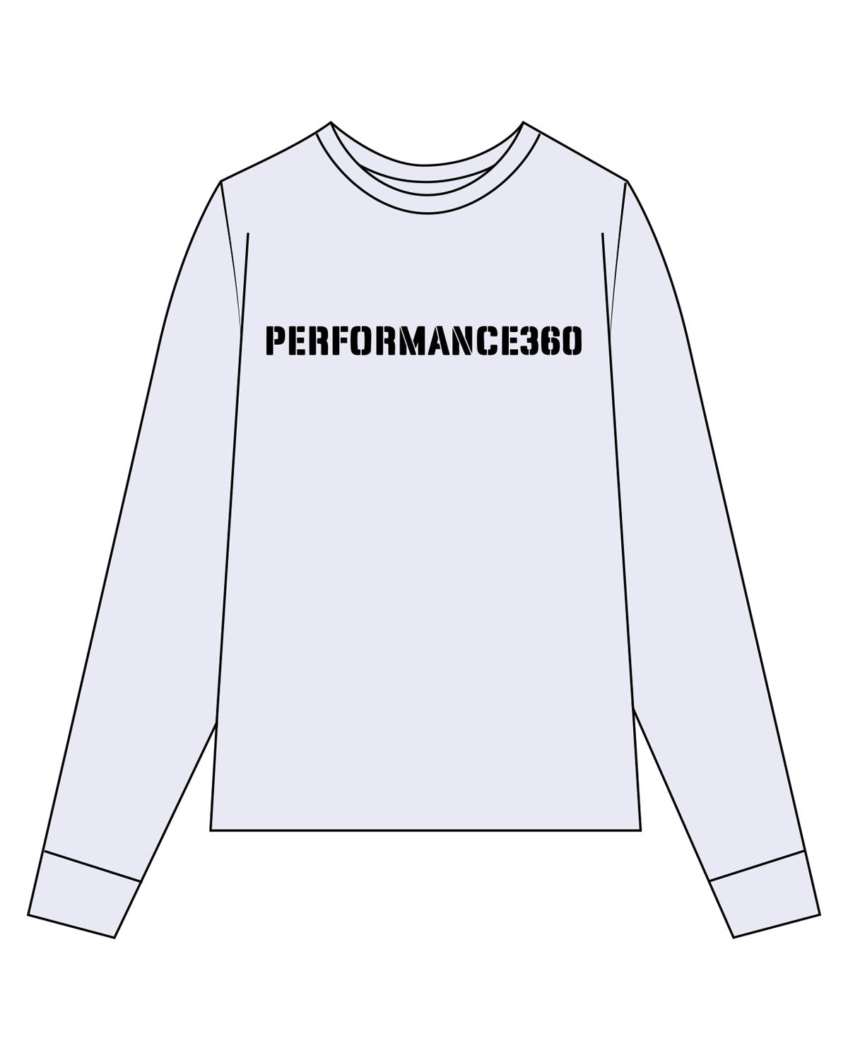 The Mens Long Sleeve - White Heather - P. 360 Oceanside - Center Chest - Back Neckline - Printed - Black