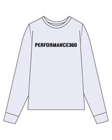 The Mens Long Sleeve - White Heather - P. 360 Oceanside - Center Chest - Back Neckline - Printed - Black