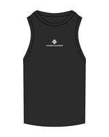 The Ribbed Full Length Tank - Washed Black - Game Changer - Center Chest Stacked - Embroidered - White