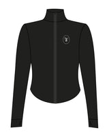 The 3/4 Crop Zip Jacket - Black - Velvaere  - Left Chest - Printed - White