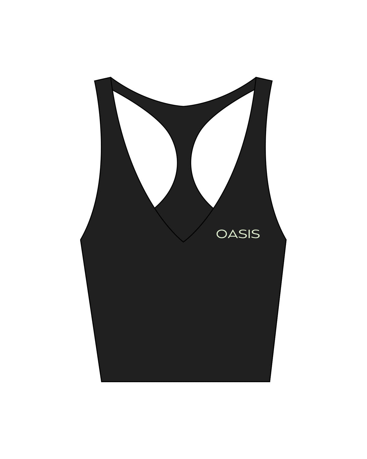 The Racer Tank - Black - OCWC - Left Chest - Printed - Light Green