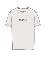 The Womens Tee - Bone - Align Pilates Studio - Center Chest Stacked - Printed - Black